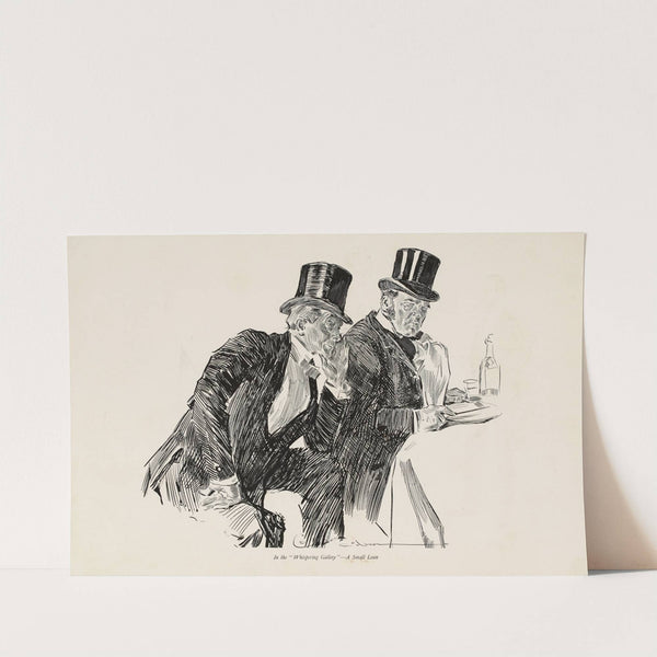 In the ‘Whispering Gallery’ – A Small Loan (1897) by Charles Dana Gibson