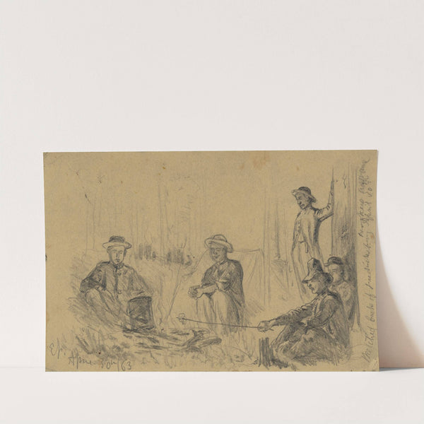 In the woods at Chancellorsville-Bivouac at night by Edwin Forbes