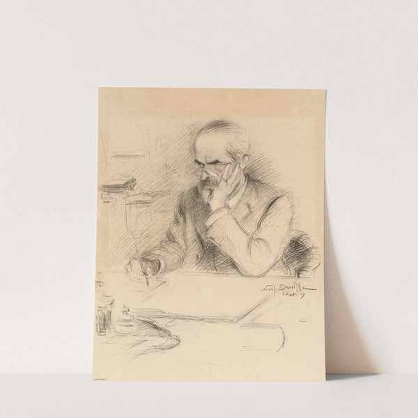 Inconnu, écrivain accoudé à son bureau (1907) by Noël Dorville