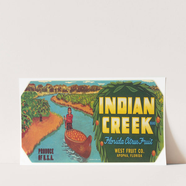 Indian Creek Brand Florida Citrus Fruit Label (1930-1950)