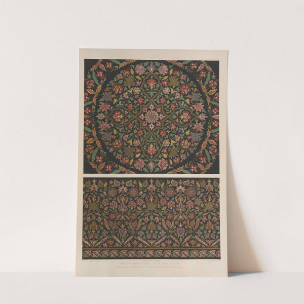 Indian embroidery on black cloth by Matthew Digby Wyatt