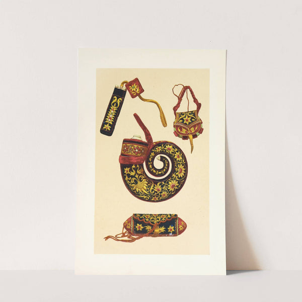 Indian Powder-Horn and Three Pieces of Matchlock Furniture by John Charles Robinson