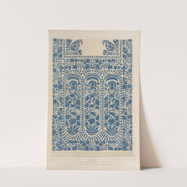 Indian scarf end embroidered at Dacca on white muslin by Matthew Digby Wyatt