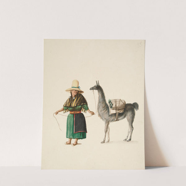 Indian Woman and Llama by Francisco Fierro