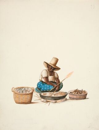 Indian Woman Cooking Fish