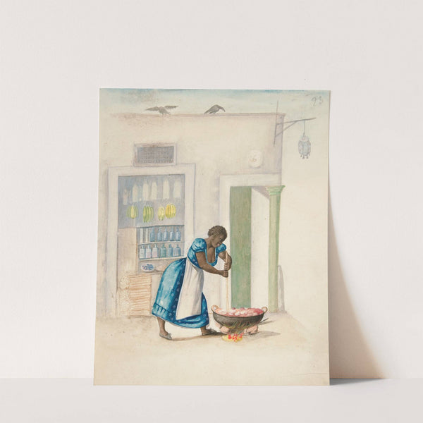 Indian Woman Stirring Kettle over a Fire by Francisco Fierro