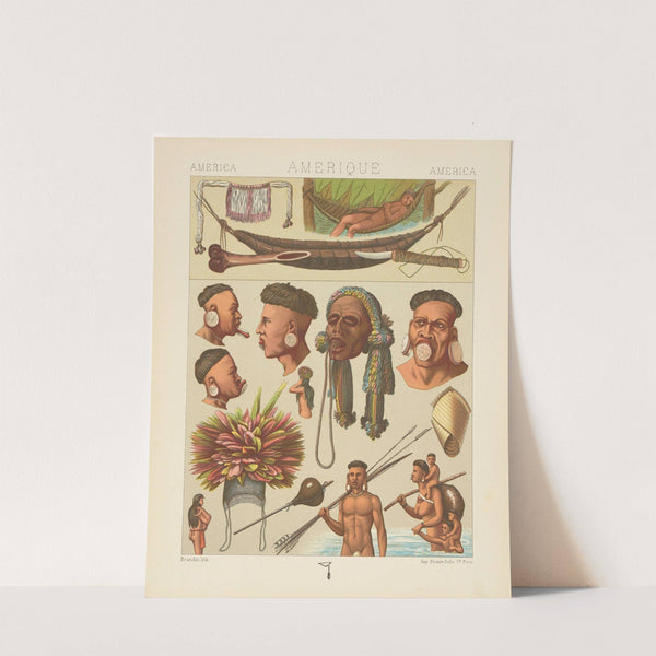 Indigènes du Brésil et du Paraguay;le Botoque;le bagage d’une famille de Nomades (1876-1888) by Auguste Racinet