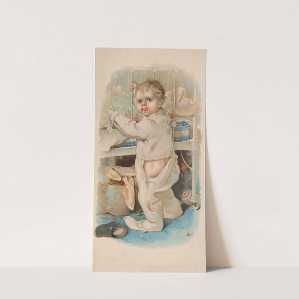 Infant standing outside of crib (1896) by Julius Bien & Company