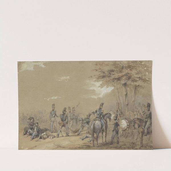 Infanterie in gevecht by Charles Rochussen