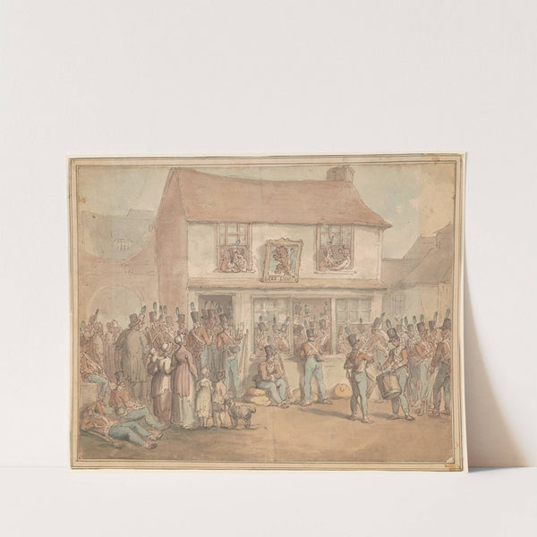 Infantry soldiers at the Red Lion by Thomas Rowlandson