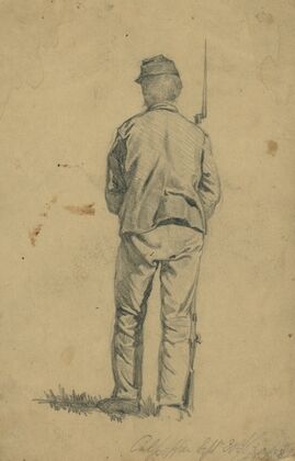 Infantryman on guard–Culpeper Court House, Va.