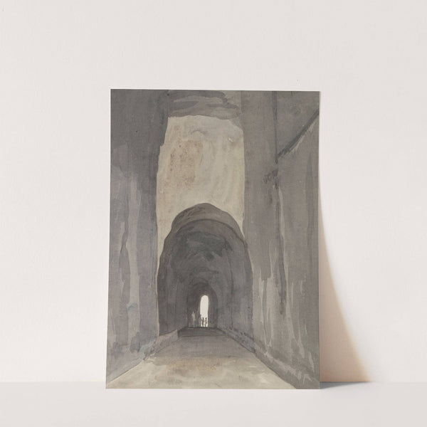 Ingang van grot Crypta Neapolitana (of Grotta di Posillipo) aan de kust van Pozzuoli (1778) by Abraham-Louis-Rodolphe Ducros