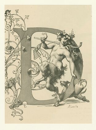 Initial ‘D’ with satyr (1881)