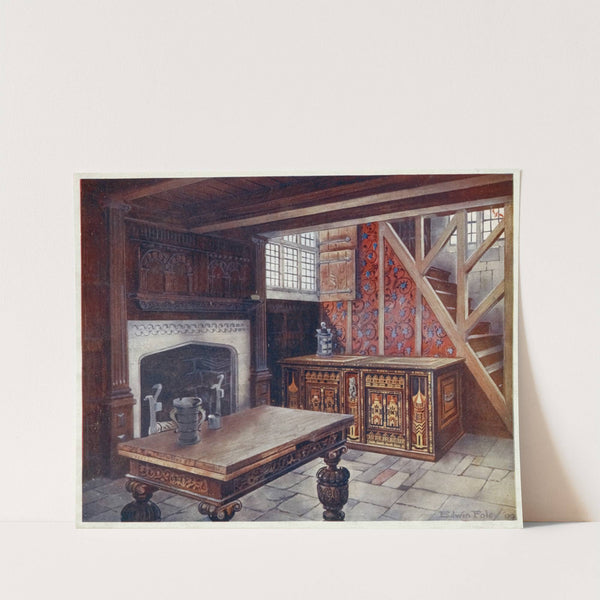 Inlaid nonesuch chest, Carved 'drawing' table, Carved chimneypiece, Earliest English wallpaper by Edwin Foley