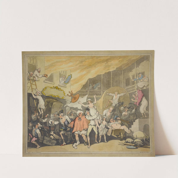 Inn yard on fire (1788) by Thomas Rowlandson