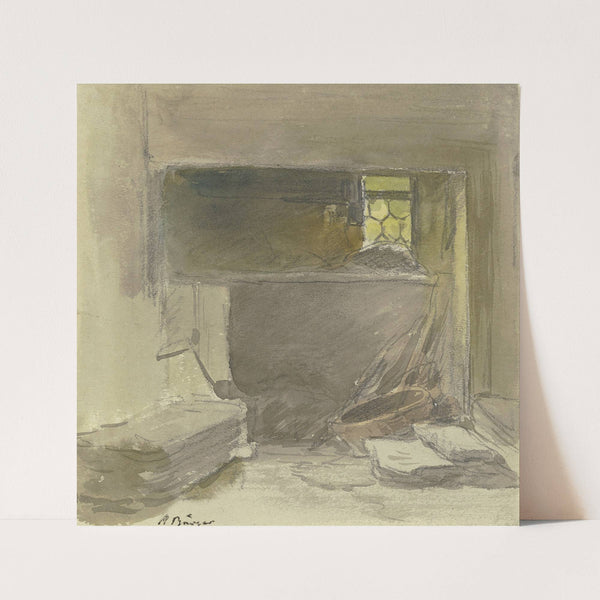 Innenraum eines Bauernhauses by Anton Burger