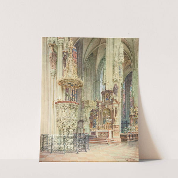 Inneres des Stephansdoms mit Pilgramkanzel by Richard Moser