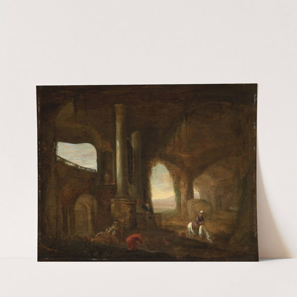Inneres einer Ruine mit einer Staffage von Orientalen by Abraham van Cuylenborch