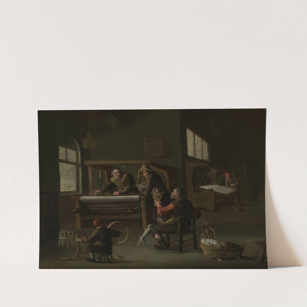 Inneres einer Weberwerkstatt by Cornelis Beelt