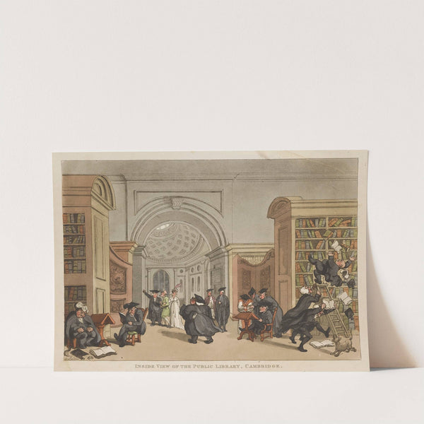 Inside view of the Public Library, Cambridge (1809) by Thomas Rowlandson