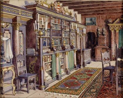 Interieur Burg Kreuzenstein Bibliothek
