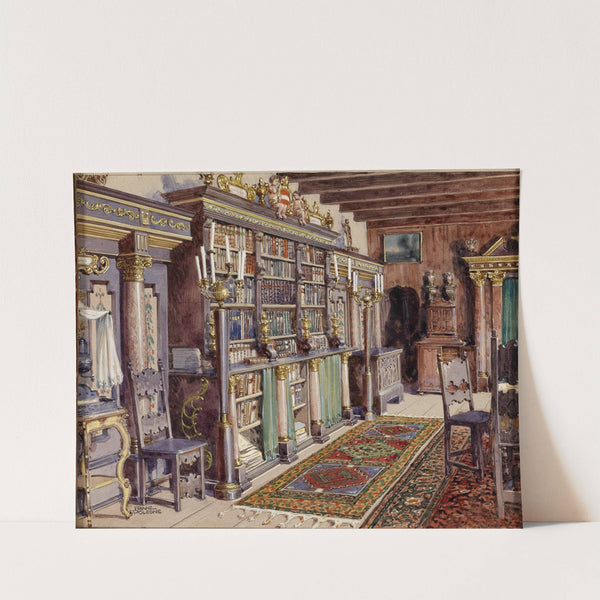 Interieur Burg Kreuzenstein Bibliothek by Franz Poledne