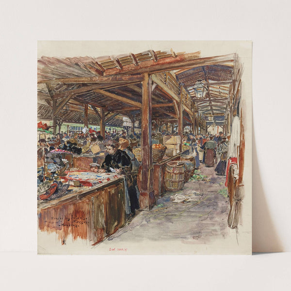 Intérieur du Marché des Enfants Rouges. 3ème arrondissement (1907-1908) by Frédéric Houbron