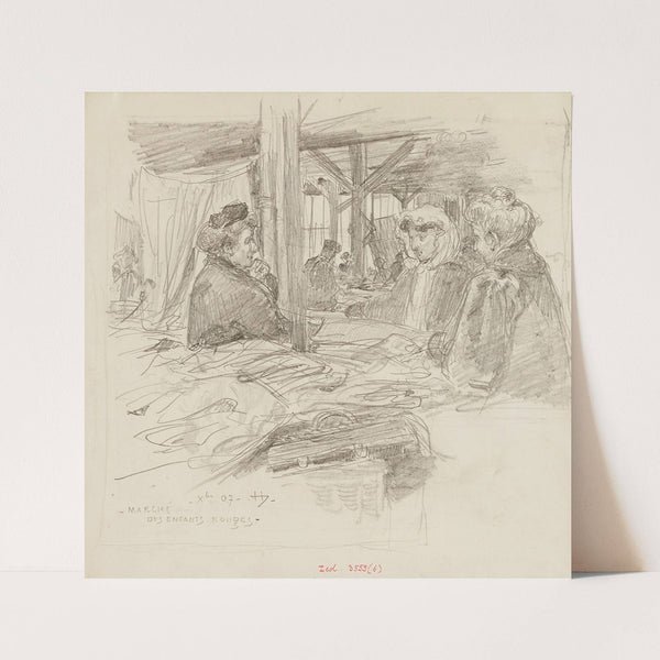 Intérieur du Marché des Enfants Rouges, en décembre 1907. 3ème arrondissement (1907) by Frédéric Houbron