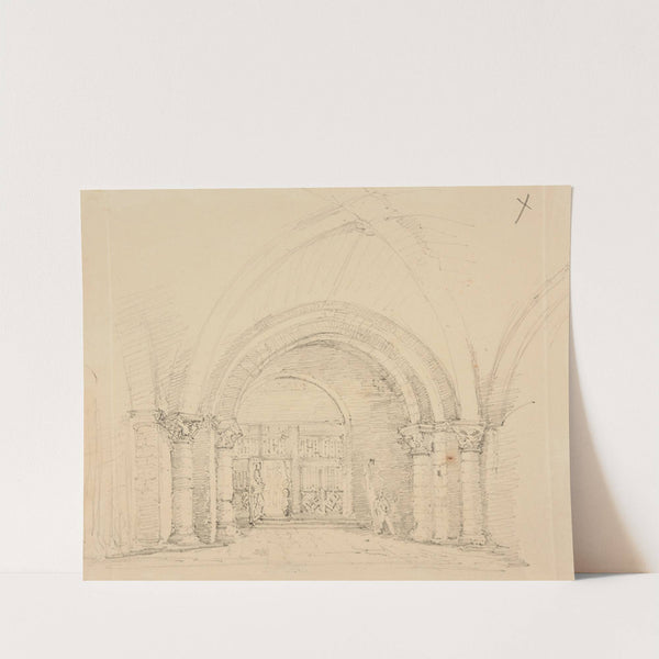 Intérieur du porche Nord de la cathédrale Notre-Dame-de-l'Annonciation du Puy-en-Velay by Jacques-Raymond Brascassat