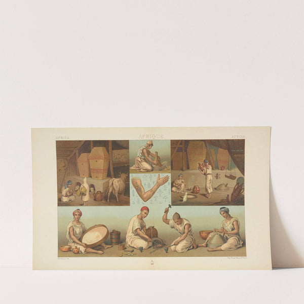 Intérieur d’une habitation Kabyle;l’industrie, les tatouages (1876-1888) by Auguste Racinet