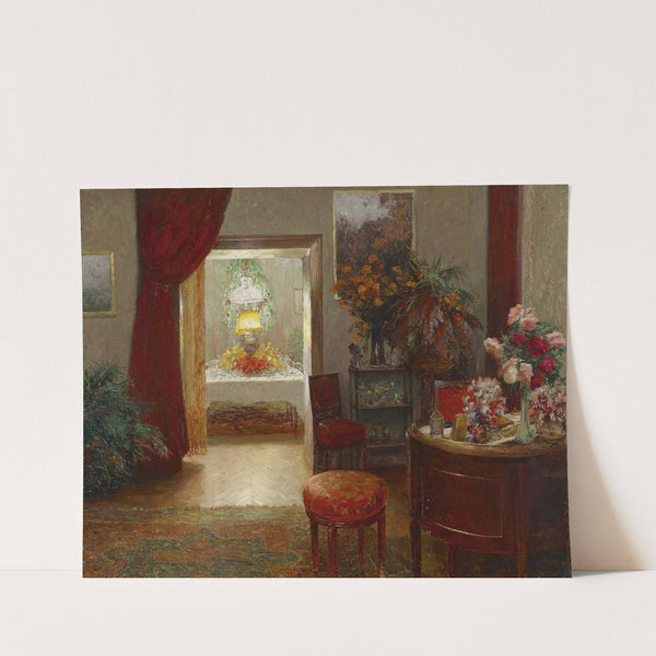 Interieur mit festlich gedecktem Tisch by Olga Wisinger-Florian