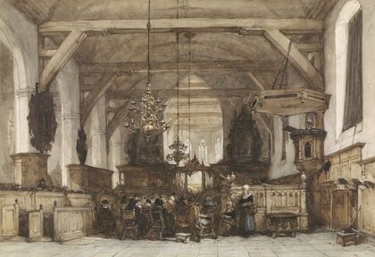 Interieur van de Oude Kerk te Maasland