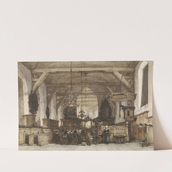 Interieur van de Oude Kerk te Maasland by Johannes Bosboom