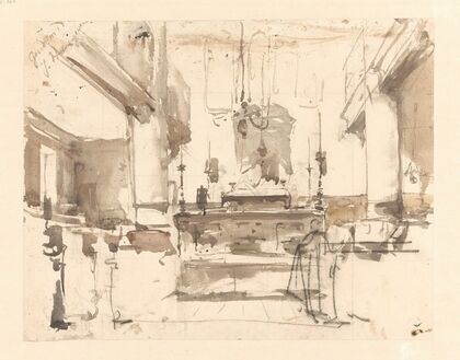 Interieur van een synagoge
