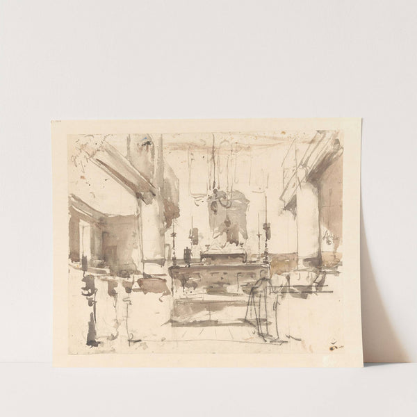 Interieur van een synagoge by Johannes Bosboom