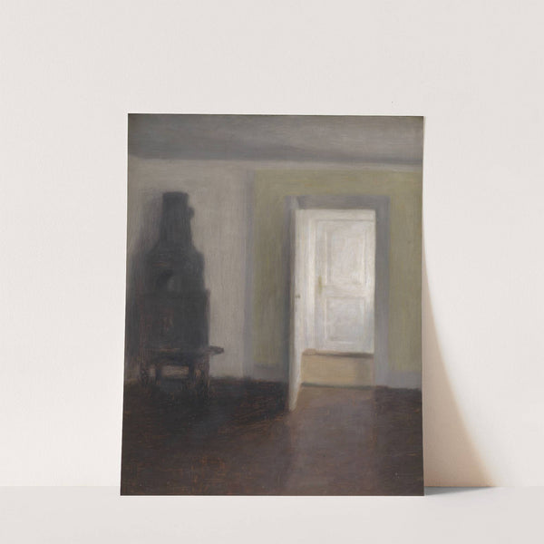 Interior. An Old Stove by Vilhelm Hammershøi
