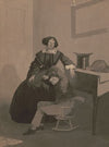 Interior domestic scene with woman and child (1857)