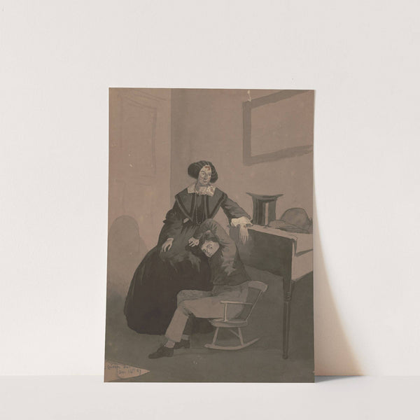 Interior domestic scene with woman and child (1857) by James Fuller Queen