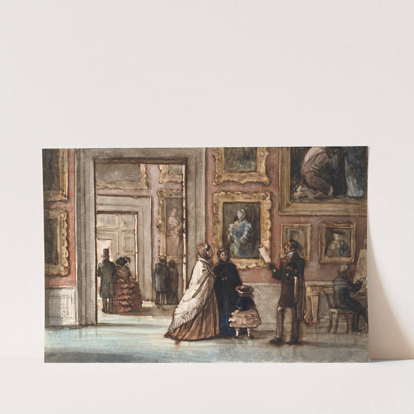 Interiør med besøgende i Palazzo Pitti i Firenze by P. C. Skovgaard