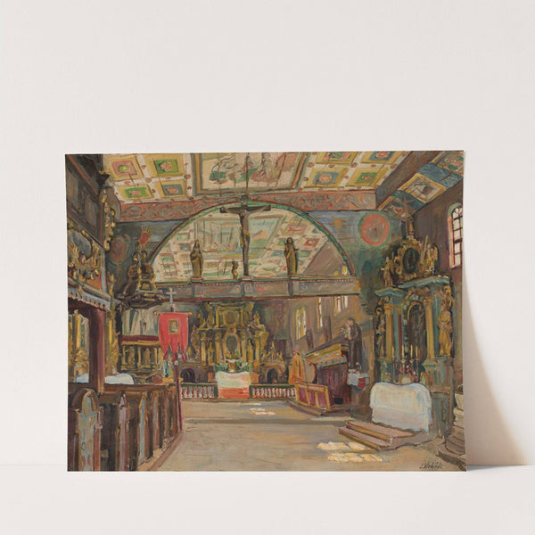 Interior of a church in Orawa by Józef Wodyński
