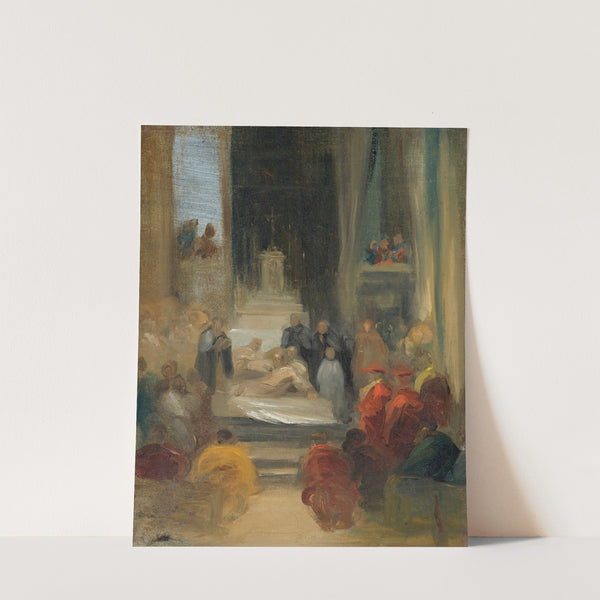 Interior Of A Church; Ordination Of Carmelites by Eugène Delacroix