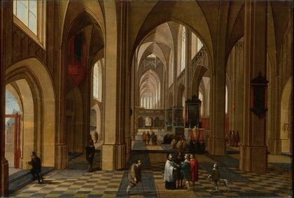 Interior of a Gothic cathedral