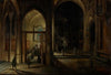 Interior of a Gothic Church at Night