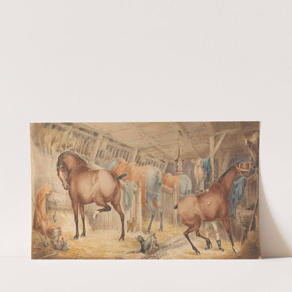 Interior of a Post-House Stable, With Horses Feeding by Charles Cooper Henderson