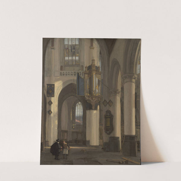 Interior of a Protestant Gothic Church with Motifs from the Oude and Nieuwe Kerk in Amsterdam (1677) by Emanuel de Witte