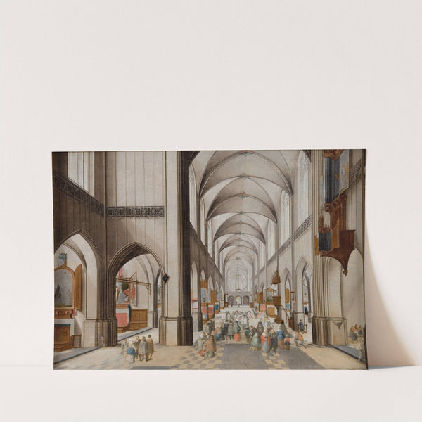 Interior Of A Three-Aisled Gothic Church During A Sermon (1628 – 1631) by Pieter Neeffs the Elder