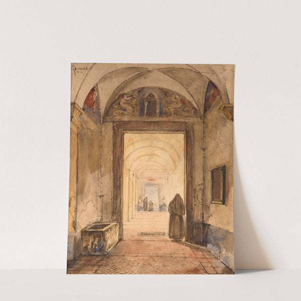 Interior of cloister with a sarcophagus by François-Marius Granet