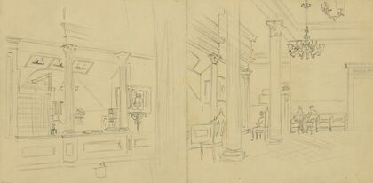 Interior of hotel lobby