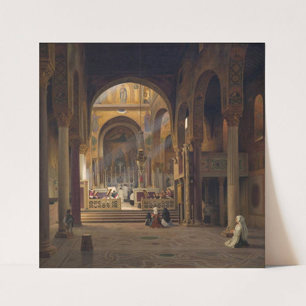 Interior of the Capella Palatina in Palermo, Italy by Martinus Rørbye