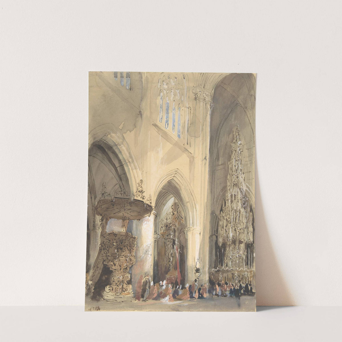 Interior of the Church of St. Jacques, Louvain by Genaro Pérez Villaamil